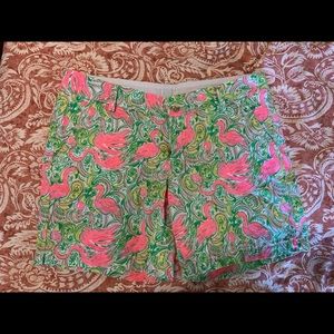 Lilly Pulitzer Jayne shorts size 10 Flamingo print